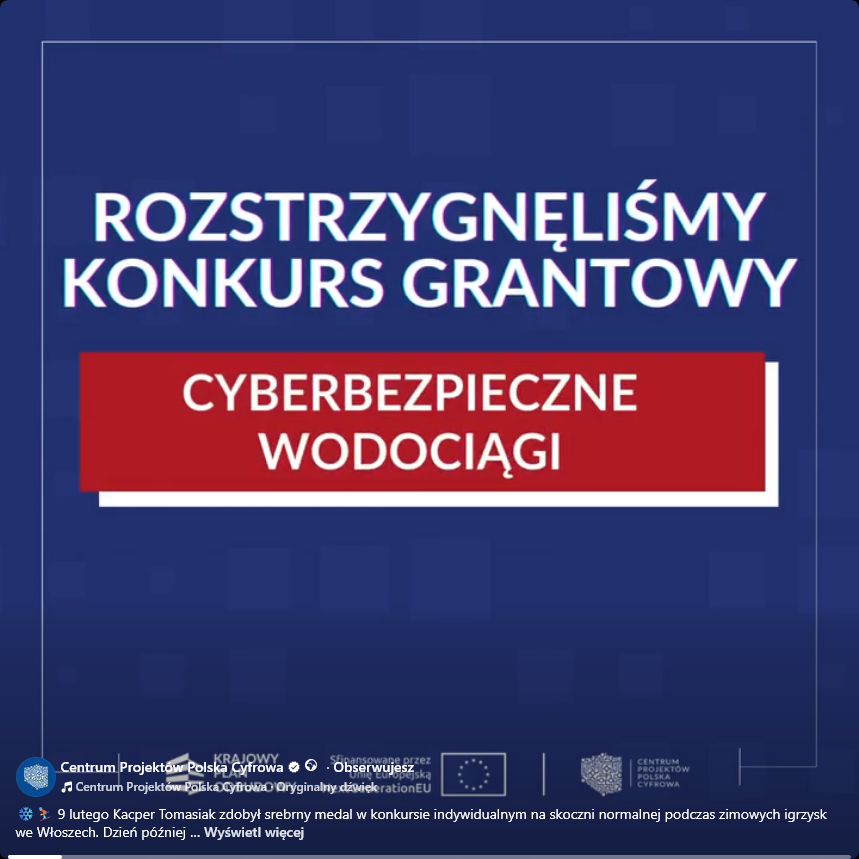 Konkurs grantowy Cyberbezpieczne Wodociągi